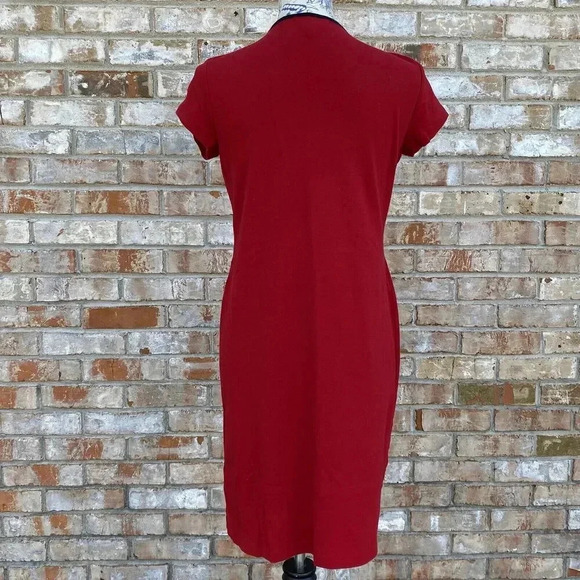 Lauren Ralph Lauren Sheath Midi Dress Women's Medium Red - Picture 3 of 13